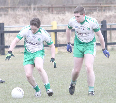 Action from the reserve division 3 senior game against Naomh Padraig, Lifford.