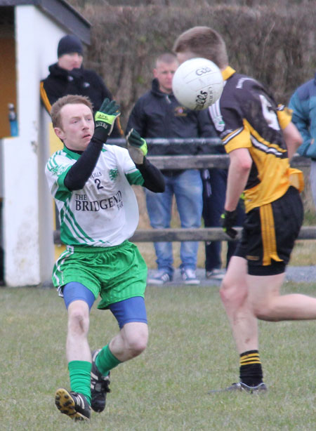 Action from the reserve division 3 senior game against Naomh Padraig, Lifford.