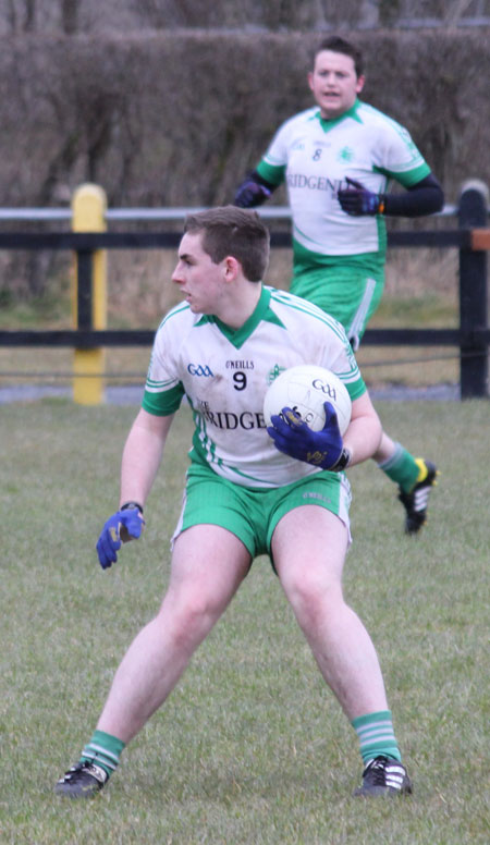 Action from the reserve division 3 senior game against Naomh Padraig, Lifford.