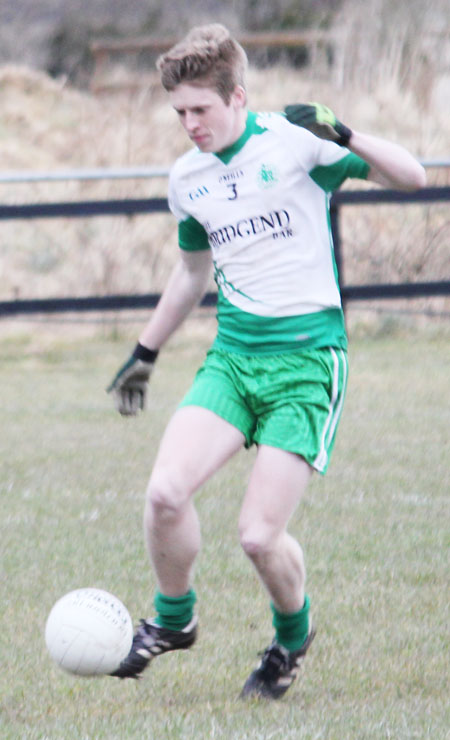 Action from the reserve division 3 senior game against Naomh Padraig, Lifford.