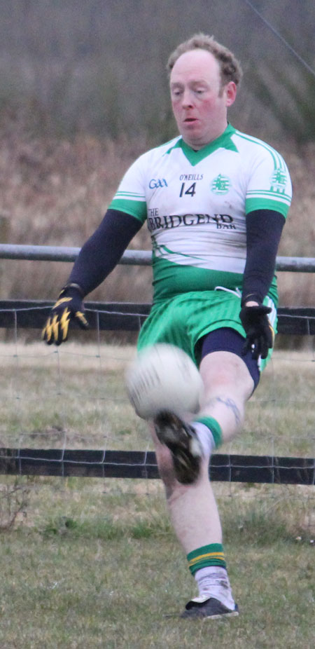 Action from the reserve division 3 senior game against Naomh Padraig, Lifford.