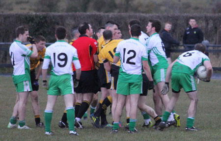 Action from the  division 3 senior game against Naomh Padraig, Lifford.