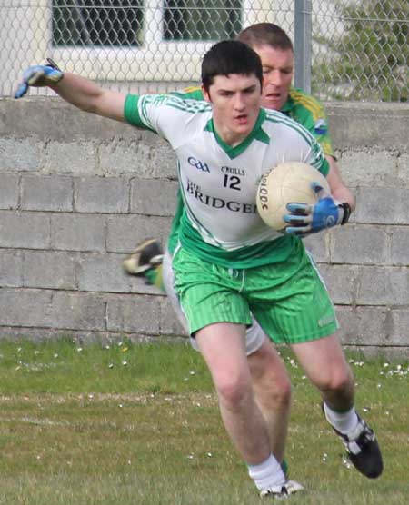 Action from the reserve division 3 senior game against Naomh Columba.