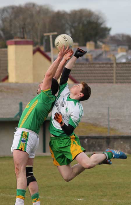 Action from the reserve division 3 senior game against Naomh Columba.