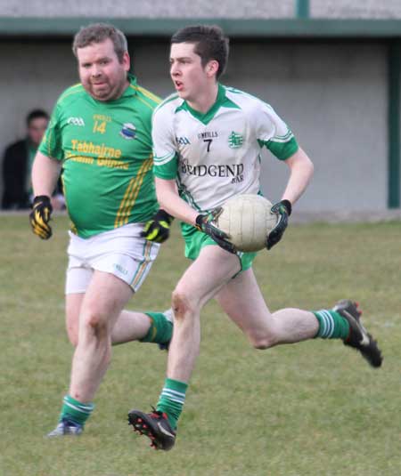 Action from the reserve division 3 senior game against Naomh Columba.