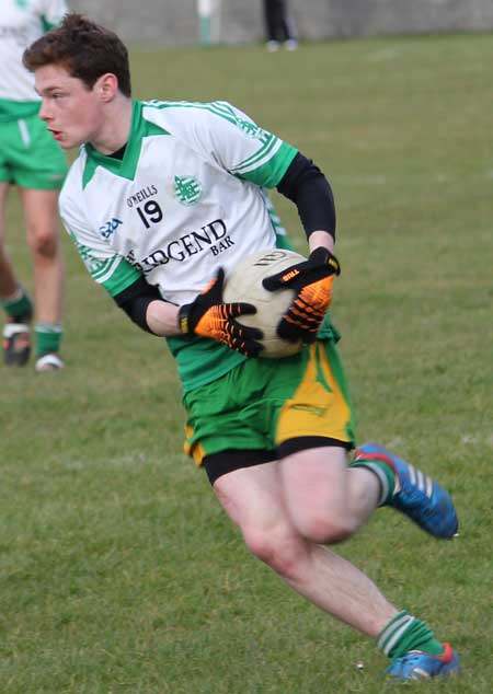 Action from the reserve division 3 senior game against Naomh Columba.