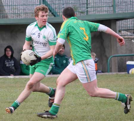 Action from the reserve division 3 senior game against Naomh Columba.