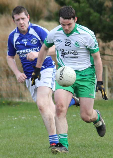 Action from the division three senior football league match against Fanad Gaels.