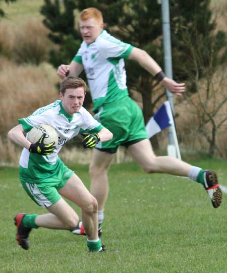 Action from the division three senior football league match against Fanad Gaels.
