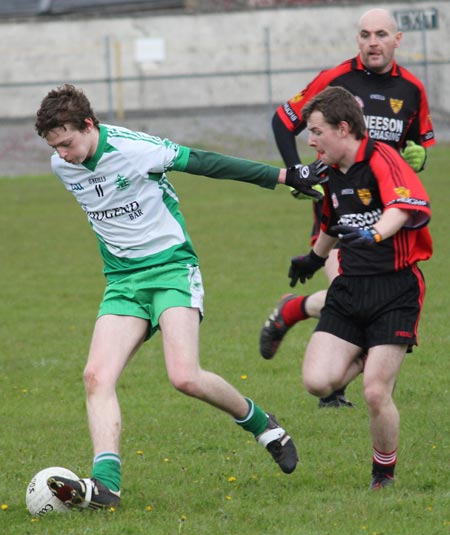 Action from the division three senior football league match against Red Hugh's.