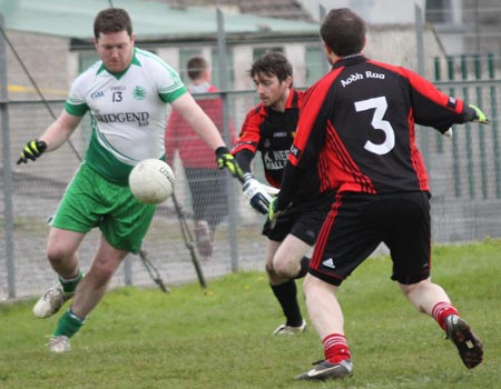 Action from the division three senior football league match against Red Hugh's.