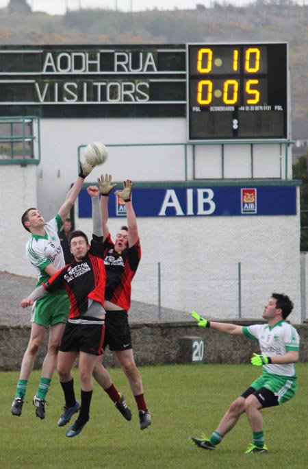 Action from the division three senior football league match against Red Hugh's.