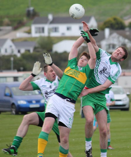 Action from the division three senior football league match against Downings.