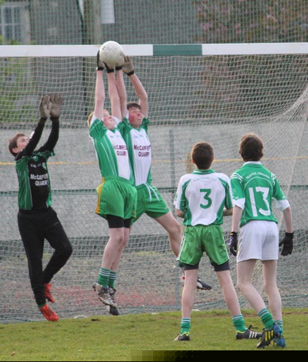 Action from the under 14 league game between Aodh Ruadh and Naomh Mhuire.