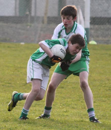 Action from the under 14 league game between Aodh Ruadh and Naomh Mhuire.