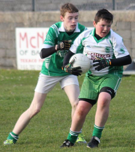 Action from the under 14 league game between Aodh Ruadh and Naomh Mhuire.