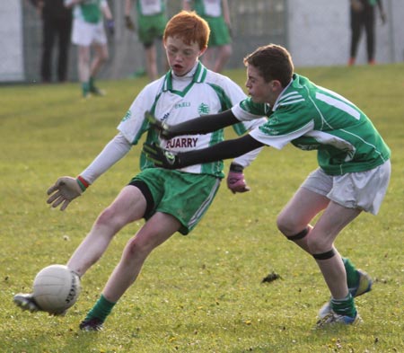 Action from the under 14 league game between Aodh Ruadh and Naomh Mhuire.