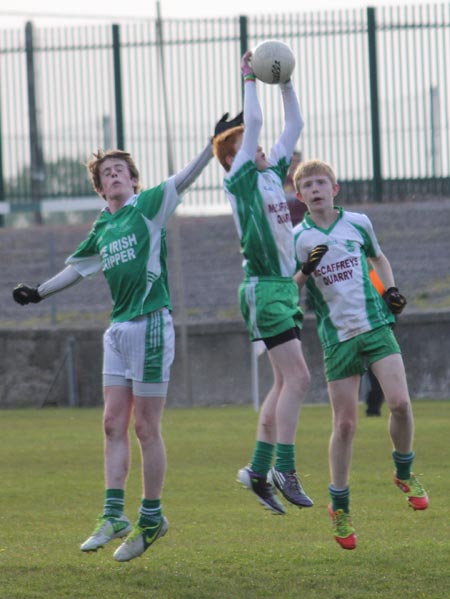 Action from the under 14 league game between Aodh Ruadh and Naomh Mhuire.