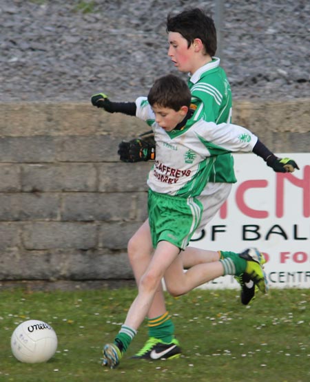 Action from the under 14 league game between Aodh Ruadh and Naomh Mhuire.