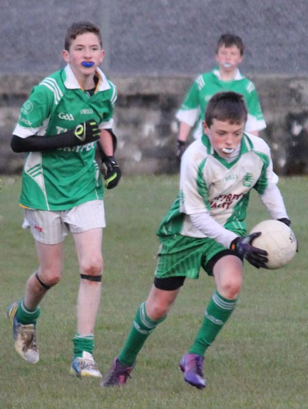 Action from the under 14 league game between Aodh Ruadh and Naomh Mhuire.