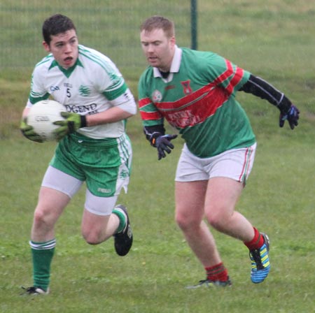 Action from the reserve division 3 senior game against Carndonagh.