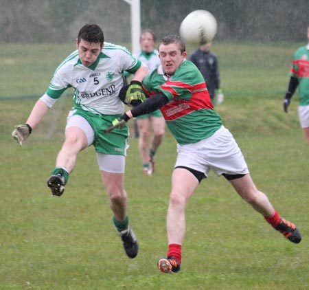 Action from the reserve division 3 senior game against Carndonagh.