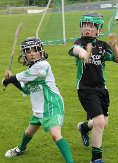 Action from the under 10 hurling blitz in Donegal town.