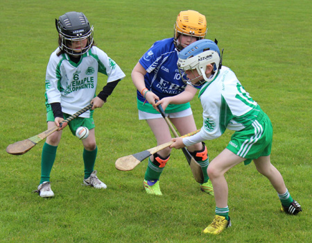 Action from the under 10 hurling blitz in Donegal town.