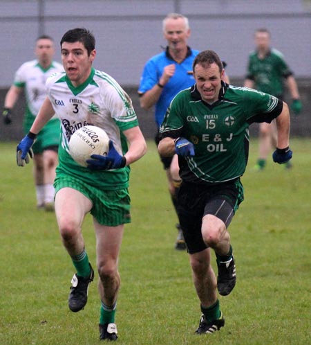 Action from the  division 3 senior game against Naomh Bríd.