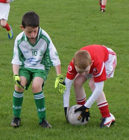 Action from the under 8 blitz in Donegal Town.