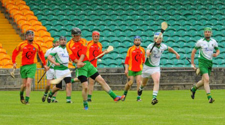 Action from the senior hurling league game against MacCumhaill's.