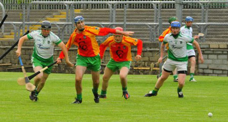 Action from the senior hurling league game against MacCumhaill's.