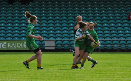 Action from the ladies under 14 match between Aodh Ruadh and MacCumhaill's.