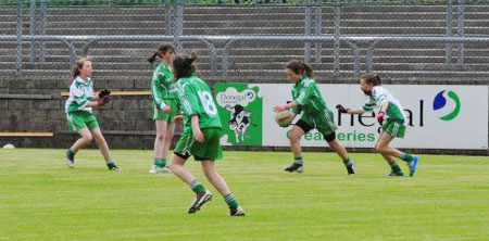 Action from the ladies under 14 match between Aodh Ruadh and MacCumhaill's.