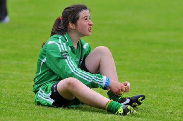 Action from the ladies under 14 match between Aodh Ruadh and MacCumhaill's.