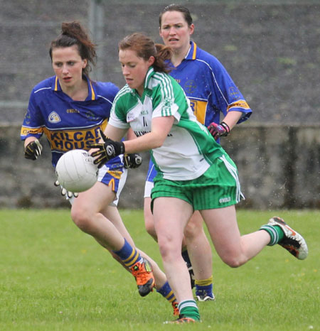 Action from the ladies senior match between Aodh Ruadh and Kilcar.