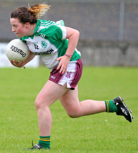 Action from the ladies senior match between Aodh Ruadh and Kilcar.