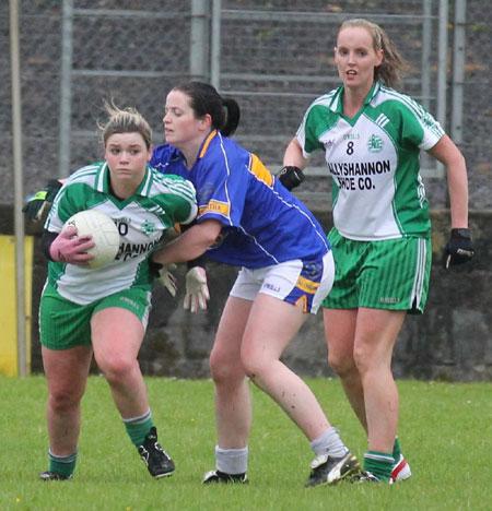 Action from the ladies senior match between Aodh Ruadh and Kilcar.