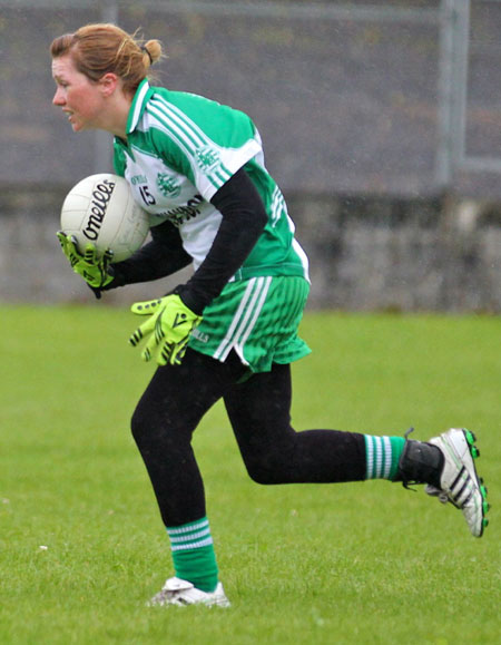 Action from the ladies senior match between Aodh Ruadh and Kilcar.