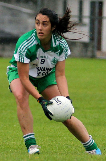 Action from the ladies senior match between Aodh Ruadh and Kilcar.