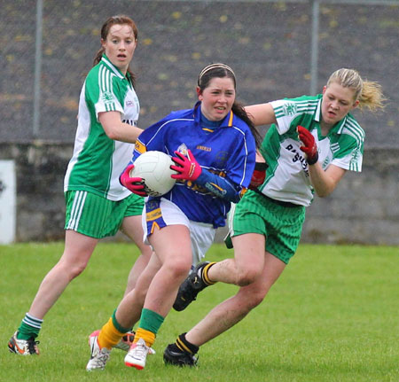 Action from the ladies senior match between Aodh Ruadh and Kilcar.