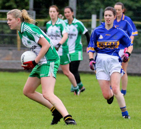 Action from the ladies senior match between Aodh Ruadh and Kilcar.