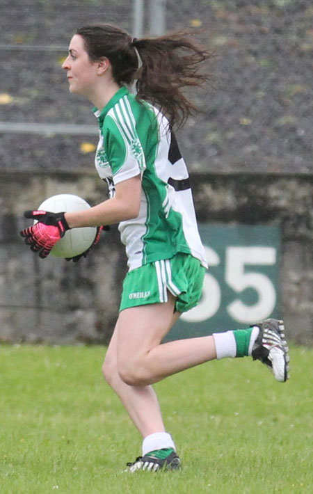 Action from the ladies senior match between Aodh Ruadh and Kilcar.