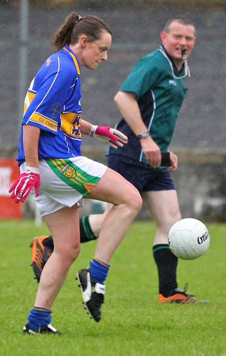 Action from the ladies senior match between Aodh Ruadh and Kilcar.