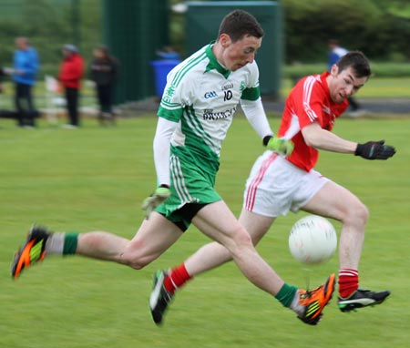 Action from the reserve division 3 senior game against Naomh Colmcille.