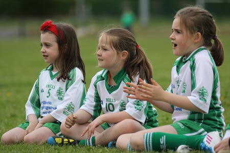 Action from the ladies under 10 and under 8 match between Aodh Ruadh and Four Masters.