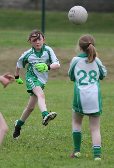 Action from the ladies under 10 and under 8 match between Aodh Ruadh and Four Masters.