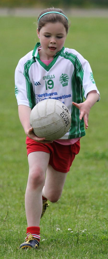 Action from the ladies under 10 and under 8 match between Aodh Ruadh and Four Masters.