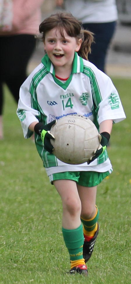 Action from the ladies under 10 and under 8 match between Aodh Ruadh and Four Masters.