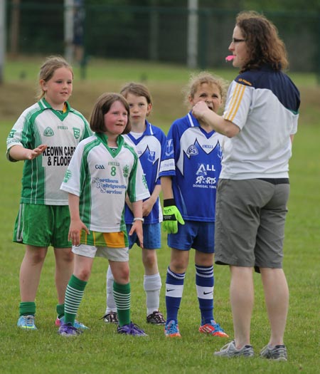 Action from the ladies under 10 and under 8 match between Aodh Ruadh and Four Masters.